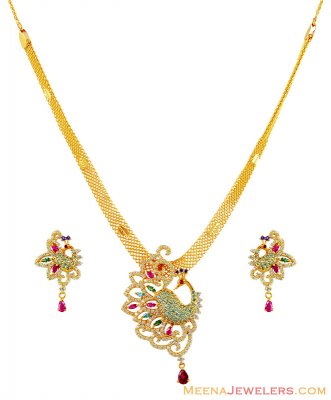 Exclusive 22K Peacock Neckalce Set ( Gold Designer Sets )