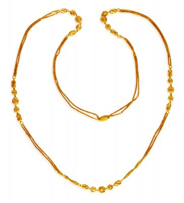 22K Layered Balls Chain (26 Inches) ( 22Kt Long Chains (Ladies) )
