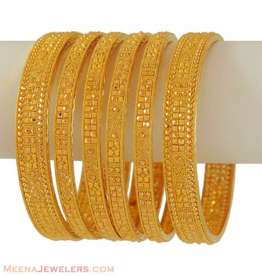 Filigree Bangles Set (22K Gold) ( Set of Bangles )