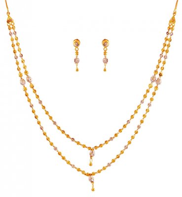 22K Two Tone Layered Necklace Set ( Light Sets )