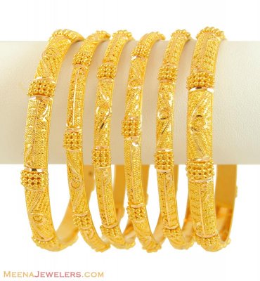 22kt Bangles Set ( 6pcs ) ( Set of Bangles )