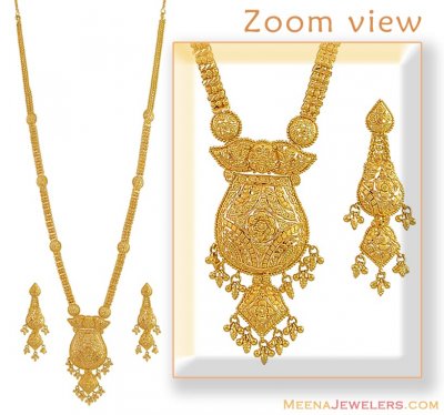 22K Gold Patta Necklace Set ( Bridal Necklace Sets )