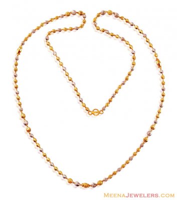 22k Gold Two Tone Chain (24 IN) ( 22Kt Long Chains (Ladies) )