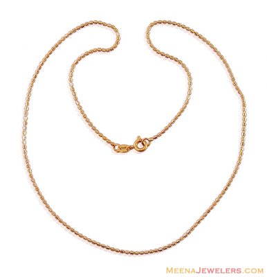 18K Two Tone Ball Chain ( 22Kt Gold Fancy Chains )