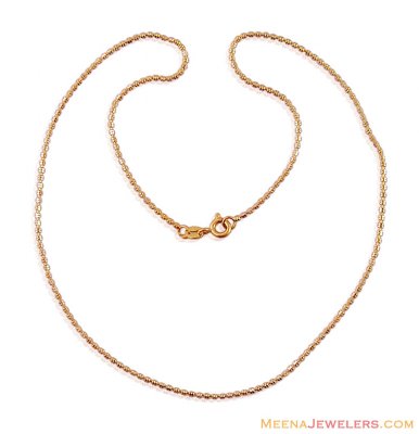 18K Two Tone Ball Chain ( 22Kt Gold Fancy Chains )