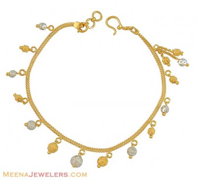 22Kt Gold two tone Bracelet ( Ladies Bracelets )