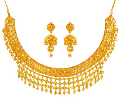 Gold Necklace Set (22k) ( 22 Kt Gold Sets )