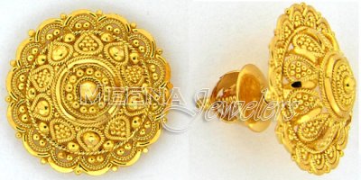 22 Kt Gold Filigree Earrings ( 22 Kt Gold Tops )