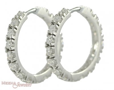 18Kt Clip on Earrings ( White Gold Earrings )