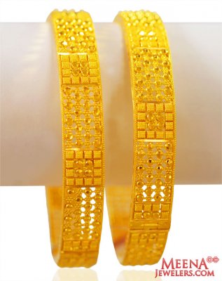22Kt Gold Bangles (2 Pcs) ( Gold Bangles )