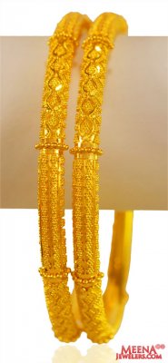 22k  Gold filigree Bangles (2 PCs) ( Gold Bangles )