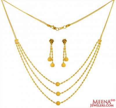 22K Gold Layered Necklace Set ( Light Sets )