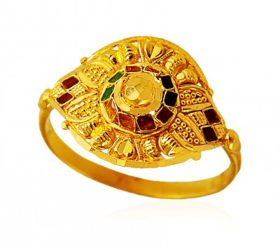 22K Gold Fancy  Ring ( Ladies Gold Ring )