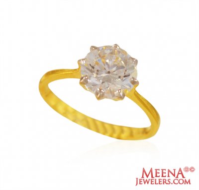 22K Gold Solitaire Ring ( Ladies Signity Rings )