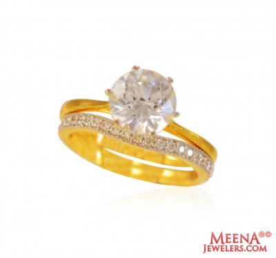 22K Gold Solitaire Ring ( Ladies Signity Rings )