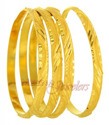 22Kt Gold Handmade Bangles(set of 2 Bangles) ( Gold Bangles )