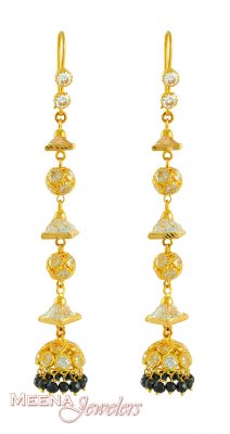 Gold Fancy Hook Earrings ( Exquisite Earrings )