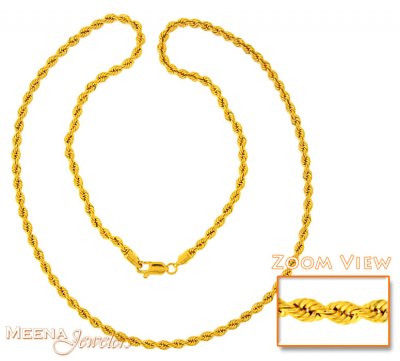 22 Kt Gold Rope Chain ( Plain Gold Chains )