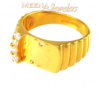 22Kt Gold Mens Signity Ring ( Mens Signity Rings )