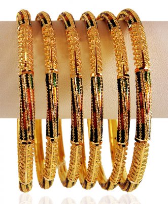 22Kt Gold Bangle Set 6PC ( Set of Bangles )