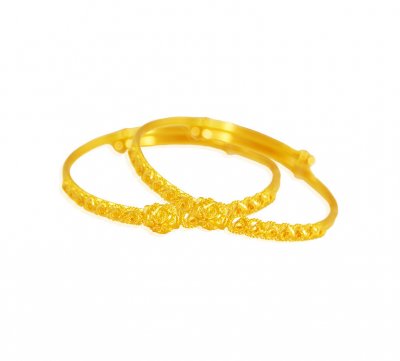 22k Gold Kids Kada (2PCs) ( Baby Bangles )
