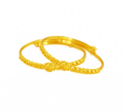 22k Gold Kids Kada (2PCs) ( Baby Bangles )