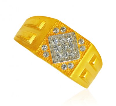 22KT Gold Mens Stones Ring ( Mens Signity Rings )