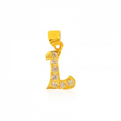 22Kt Gold Initial (L) Pendant  ( Initial Pendants )