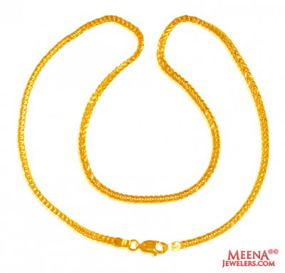 22Kt Gold Fox Tail Chain  ( Plain Gold Chains )