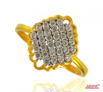 22k Gold CZ Ring ( Ladies Signity Rings )