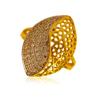 22k Gold CZ Ring ( Ladies Signity Rings )