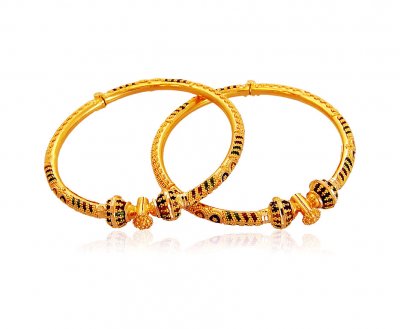 22K Pipe Meenakari Kids Kada ( Baby Bangles )