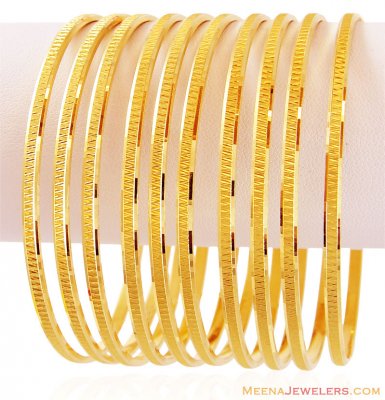 Gold Machine Bangles Set (8PC) ( Set of Bangles )