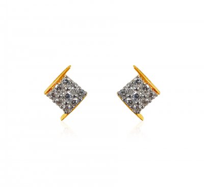 18kt Gold Diamond Earrings ( Diamond Earrings )