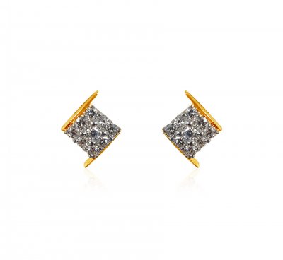 18kt Gold Diamond Earrings ( Diamond Earrings )