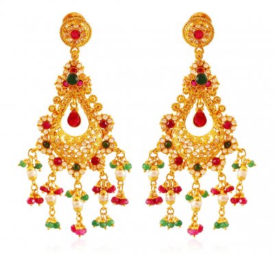 22Kt Gold Chand bali with Jhumki ( Exquisite Earrings )