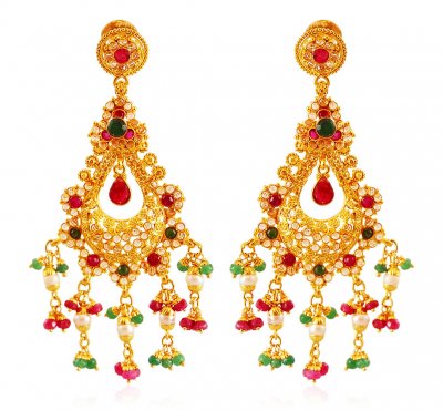 22Kt Gold Chand bali with Jhumki ( Exquisite Earrings )