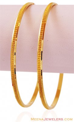 22K Gold Machine Bangles (2 pcs) ( Gold Bangles )