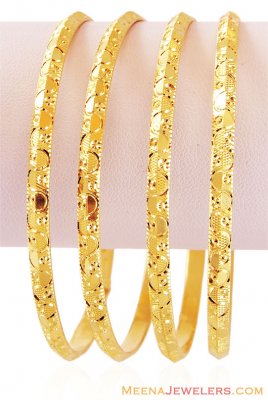 22K Gold Machine Bangles(2 pcs) ( Set of Bangles )