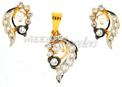 22Kt Gold Fancy Pendant Set ( Fancy Pendant Set )