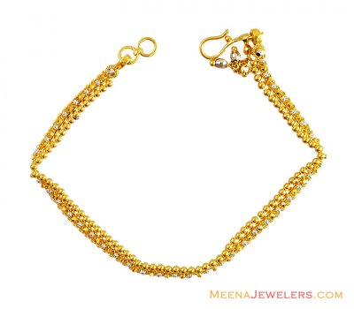 Gold Two Tone Bracelet 22K  ( Ladies Bracelets )