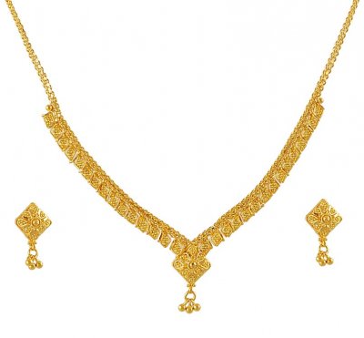 22Kt Gold Necklace Set ( Light Sets )