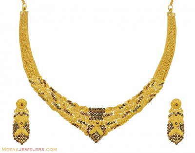 22K Gold  Meenakari NecklaceSet ( 22 Kt Gold Sets )