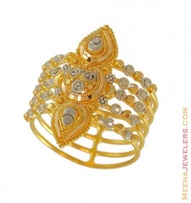 Two Tone Ring (22k gold) ( Ladies Gold Ring )