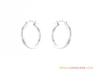 18K Fancy Clip On Earrings ( White Gold Earrings )