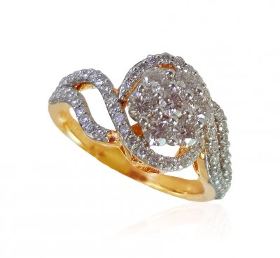 18K Yellow Gold Diamond Ladies Ring ( Diamond Rings )