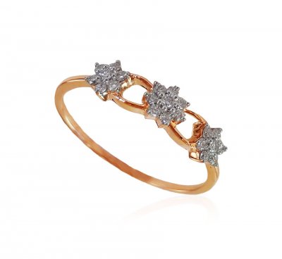 18KT Rose Gold Diamond Ladies Ring ( Diamond Rings )
