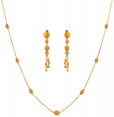 22K Gold Necklace Set  ( Light Sets )