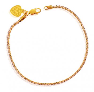 Fancy 22k Two Tone Bracelet ( Ladies Bracelets )