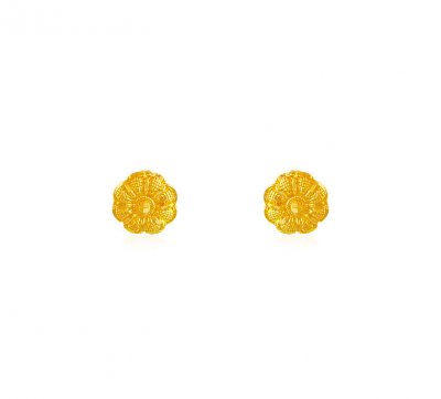 22K Gold Tops Earrings ( 22 Kt Gold Tops )